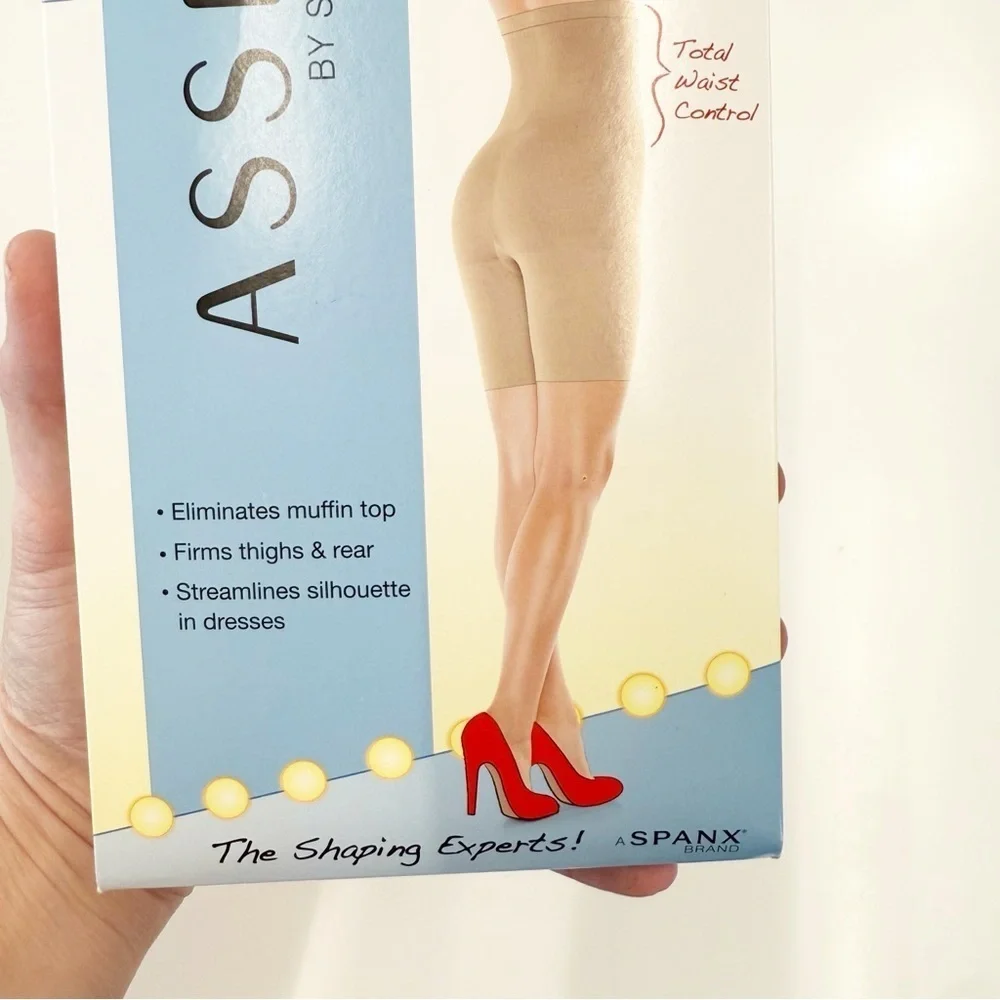 NWT Love Your Assets By Sara Blakely Nude Hi-Waist Mid-Thigh Shaper, Size 4 (XL)
